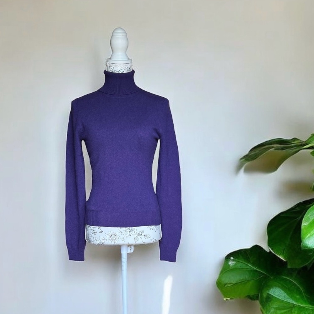 Michael Kors Purple Cashmere Turtleneck Sweater Size Small